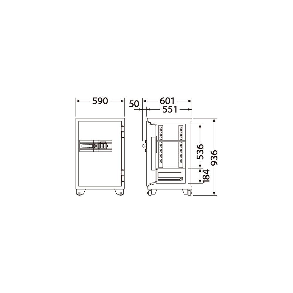 701EKG EIKO エーコー 業務用耐火金庫 テンキータイプ 1時間耐火 190kg