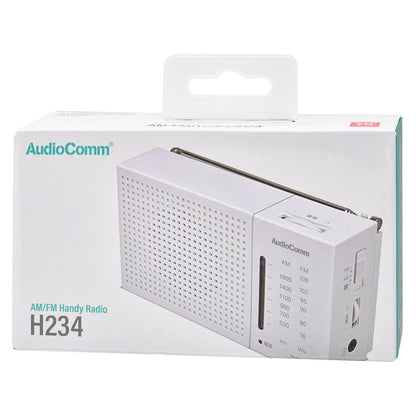 AM/FMハンディラジオ（ワイドFM/単3形×2本使用/ホワイト）_03-7053_RAD-H234N-W_OHM（オーム電機）