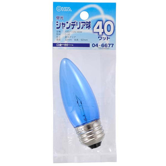 【納期約2週間・ご注文単位5個】LB-C2640-DC 昼光シャンデリア球（40W/クリア/C-32/E26） OHM（オーム電機）