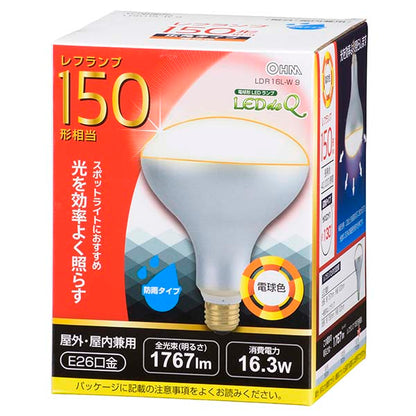 ＬＥＤ電球 レフランプ形（150形相当/1767lm/電球色/E26/配光角130°/防雨タイプ）