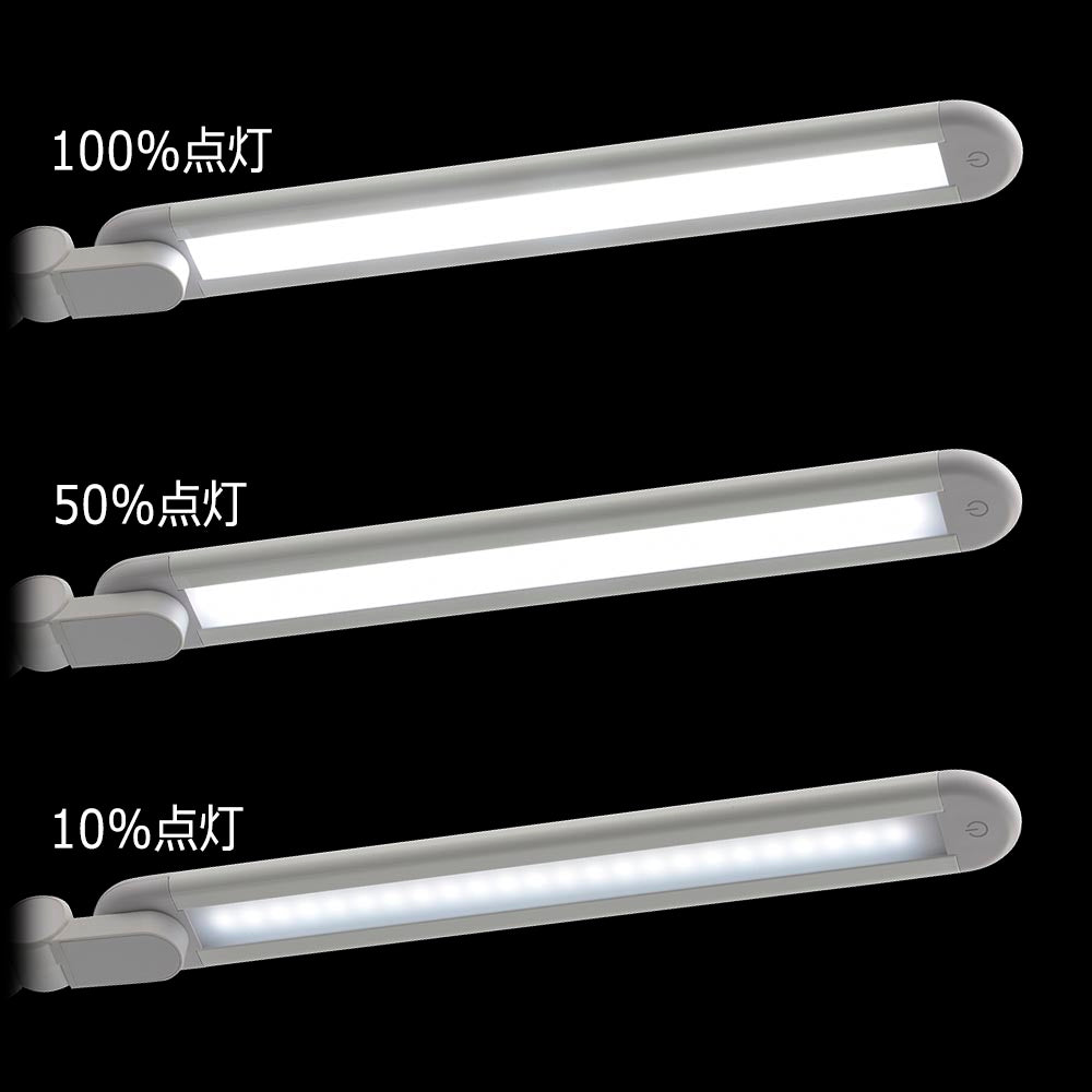 LEDデスクランプ（クランプ式/3段階調光/Ra93/850 lm/昼光色/ホワイト）_06-3844_LTC-LS30N-W_OHM（オーム電機）