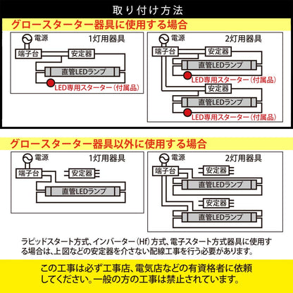 直管形LEDランプ（10形/電球色/760lm/6W/片側給電）_06-4904_LDF10SS･L/6/7 7_OHM（オーム電機）