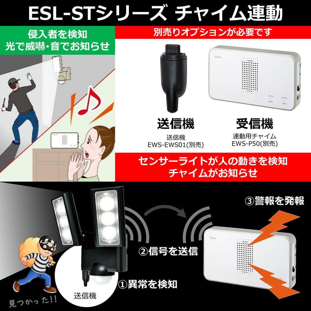 ESL-312DC_1958900_屋外用LEDセンサーライト 乾電池式_ELPA（エルパ・朝日電器）