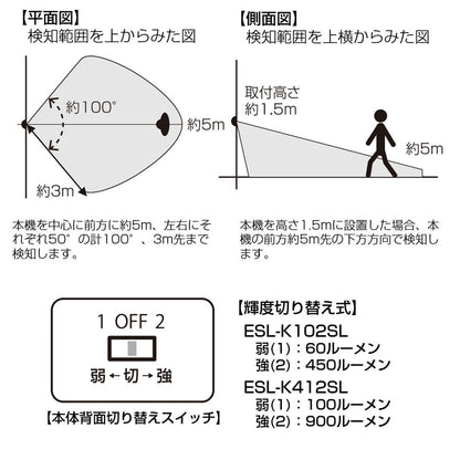 ESL-K102SL_1986400_LEDセンサーウォールライト_ELPA（エルパ・朝日電器）