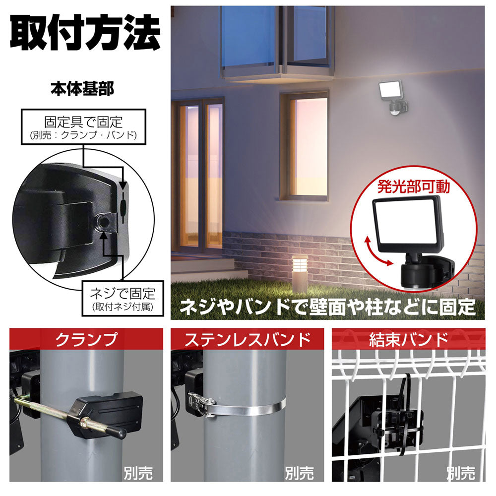 ESL-SS421AC_1957900_屋外用LEDセンサーライト AC電源 コンセント式 1灯ワイド_ELPA（エルパ・朝日電器）