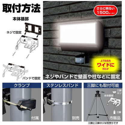 屋外用LEDセンサーライト 1500ルーメン 広配光 ESL-W2801AC