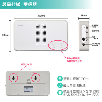 EWS-P50_1929300_ワイヤレスチャイム受信器 増設用