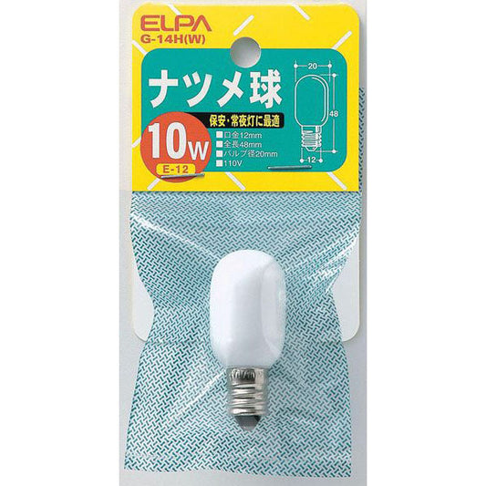 ナツメ球 10W E12 ホワイト G-14H(W)