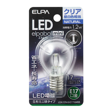 LDA1CN-G-E17-G455_1690800_LED装飾電球 S形ミニ球タイプ E17 クリア昼白色相当_ELPA（エルパ・朝日電器）