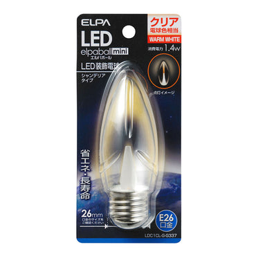 LDC1CL-G-G337_1749400_LED電球シャンデリア E26 クリア電球色_ELPA（エルパ・朝日電器）