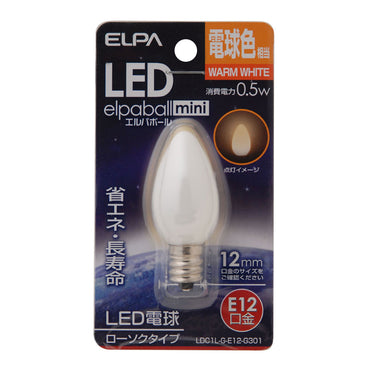 LDC1L-G-E12-G301_1689600_LED装飾電球 ローソク球タイプ E12 電球色相当_ELPA（エルパ・朝日電器）