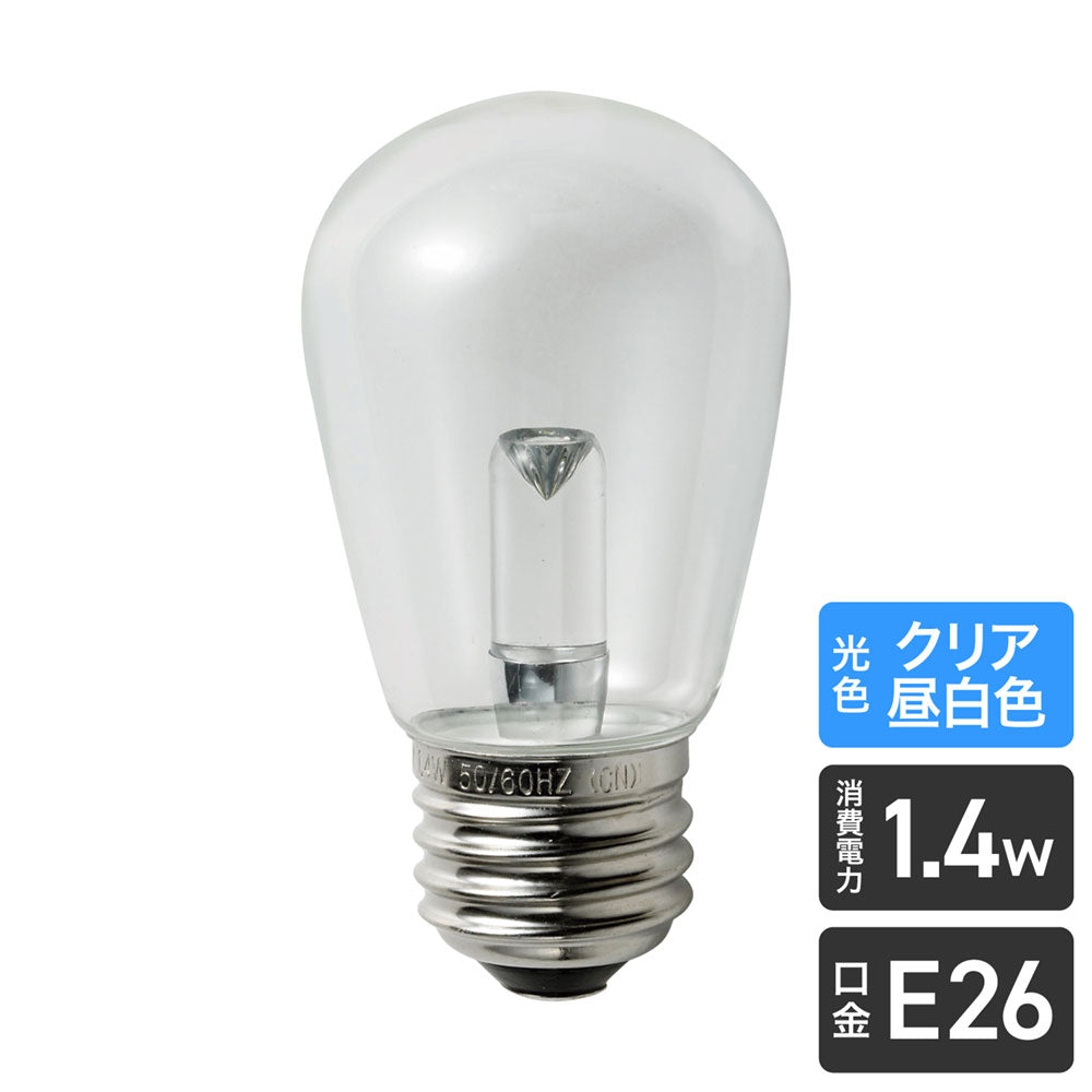 LDS1CN-G-G905_1689300_LED装飾電球 サイン球 E26 クリア昼白色_ELPA（エルパ・朝日電器）