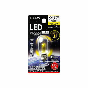 LDT1CY-G-E12-G109_1765300_LEDナツメ球 E12 クリアイエロー_ELPA（エルパ・朝日電器）