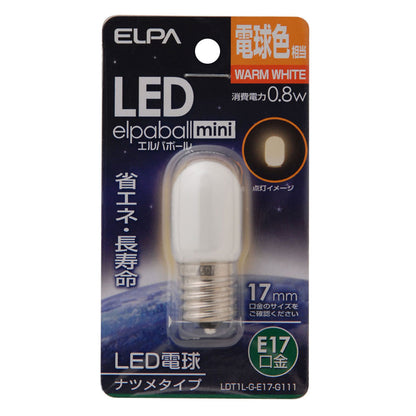 LDT1L-G-E17-G111_1685700_LED装飾電球 ナツメ球タイプ E17 電球色相当_ELPA（エルパ・朝日電器）