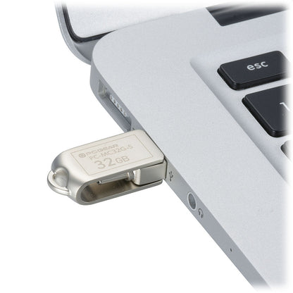 USBメモリ（32GB/USB3.2Gen1/Type-C＆A/回転式キャップ）_01-0063_PC-MC32G-S_OHM（オーム電機）