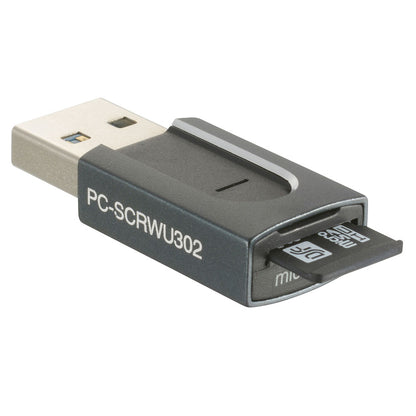 【USB Type-Aコネクタ接続】microSD専用超小型カードリーダー（USB3.2Gen1/4.5g/グレー）_01-3967_PC-SCRWU302-H_OHM（オーム電機）