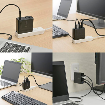 パワーマルチドック（PD出力65W+マルチハブ機能USB Type-C+A/最大74W/ブラック）_01-3980_MPC-A74HDC2A_OHM（オーム電機）