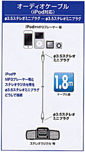 （iPod対応）オーディオケーブル 1.8m_01-7004_IP-C18SP-W_OHM（オーム電機）