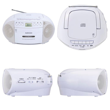 CDラジオカセットレコーダー（口径66mmスピーカー2基/2電源/AC100V、単2形×6本使用/ワイドFM/15W/ホワイト）_03-5037_RCD-590Z-W_OHM（オーム電機）