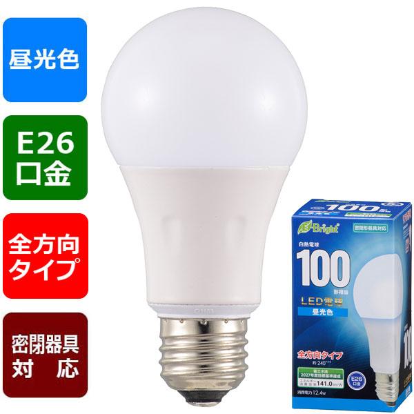 LED電球（100形相当/1749lm/12.4W/昼光色/E26/全方向配光240°/密閉形器具対応）_06-4348_LDA12D-G AG27_OHM オーム電機