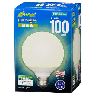 LED電球 ボール球形（100形相当/1440lm/昼白色/G95/E26/全方向配光240°/密閉形器具対応）_06-4401_LDG11N-G AG24_OHM（オーム電機）