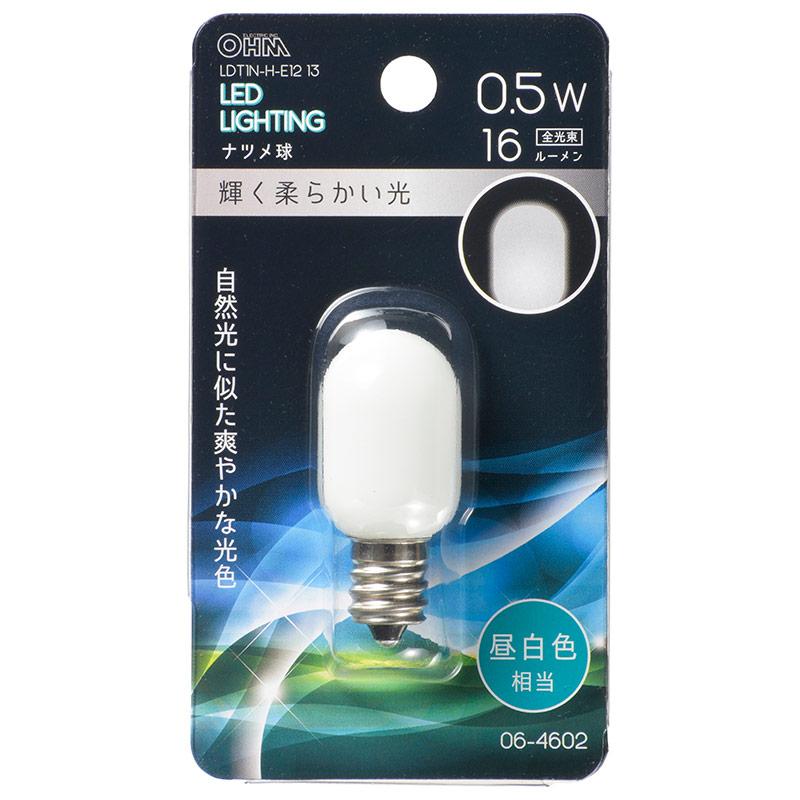 LEDナツメ球（装飾用/0.5W/16lm/昼白色相当/T20/E12）_06-4602_LDT1N-H-E12 13_OHM オーム電機