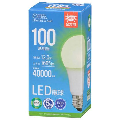 LED電球（100形相当/昼白色/1665lm/E26/全方向配光280°/12.0W/密閉器具対応）_06-5516_LDA13N-G AG6_OHM（オーム電機）