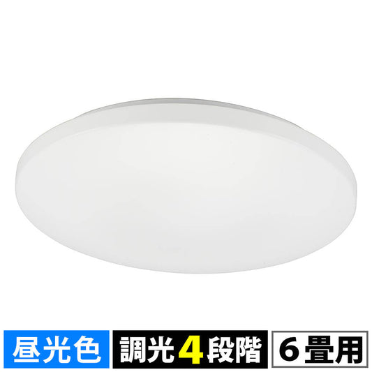 LEDシーリングライト（直径45cm/6畳用/調光4段階/昼光色/最大3000 lm/24W）_06-5595_LE-Y24D6G-W4_OHM（オーム電機）