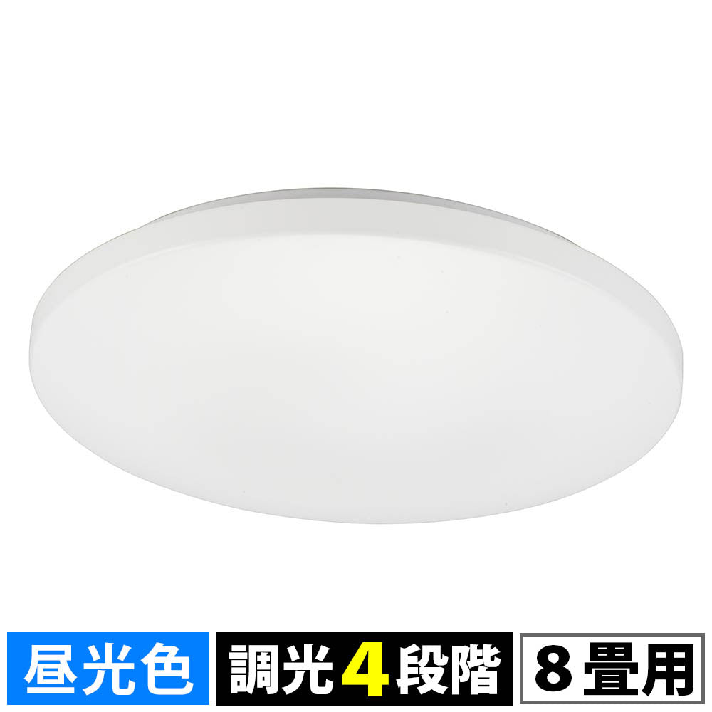 LEDシーリングライト（直径45cm/8畳用/調光4段階/昼光色/最大3800 lm/36W）_06-5596_LE-Y36D8G-W4_OHM（オーム電機）