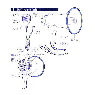 ハンディメガホン大（単1形×6本使用）_07-4956_XB-11SF_OHM（オーム電機）