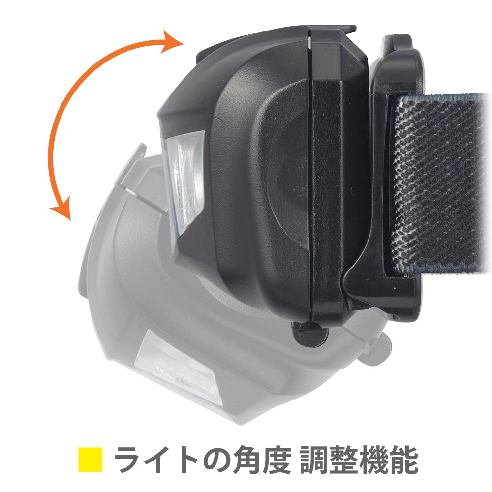 LEDヘッドライト ワレッドWL110R（点灯モード4種類/110 lm[HIGH]/連続使用8時間[HIGH]/保護等級IPX4/単4形×3本使用）_08-1376_LH-WL110R-K_OHM（オーム電機）