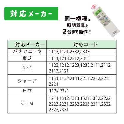 LEDシーリングライト専用リモコン（国内6社メーカーに対応/単4形x2本使用）_08-3098_OCR-LERD4_OHM（オーム電機）