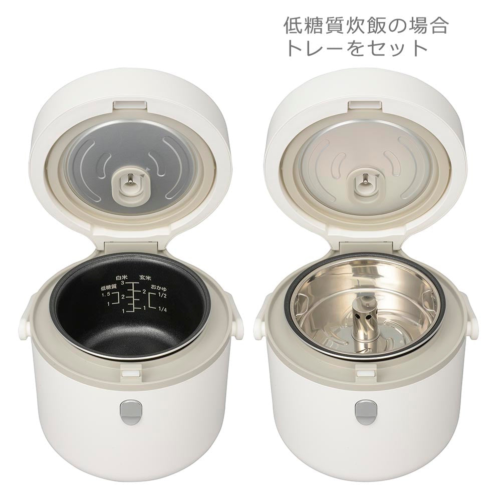 マイコン炊飯器【低糖質ご飯が作れる】（3合/ホワイト）_08-3272_COK-SH300A-W_OHM（オーム電機）