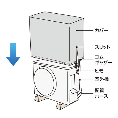 室外機カバー【Mサイズ】（適用サイズ幅84×高さ56×奥行30cm以下/ポリエステル）_08-3278_DZ-Z003M_OHM（オーム電機）