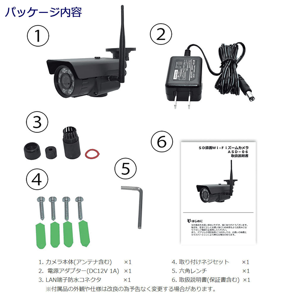 【メーカー取寄せ納期約2週間】 SD録画Wi-Fiズームカメラ_17-7695_ASD-06_Alterplus（オルタプラス）