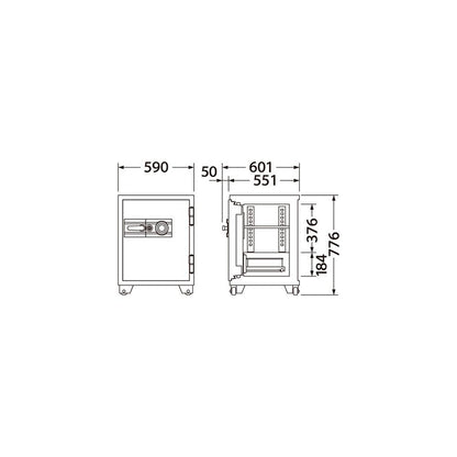 700DKG EIKO エーコー 業務用耐火金庫 ダイヤルタイプ　100万変換ダイヤル式　 1時間耐火 155kg 89L