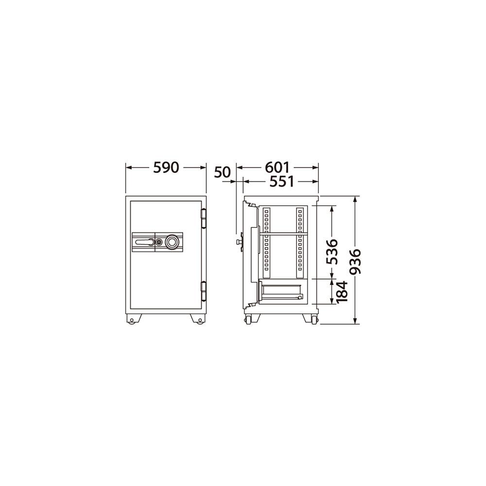 701DKG EIKO エーコー 業務用耐火金庫 ダイヤルタイプ　100万変換ダイヤル式　 1時間耐火 190kg 115L