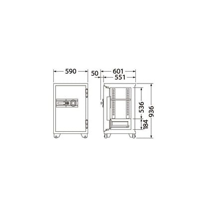 701DKG EIKO エーコー 業務用耐火金庫 ダイヤルタイプ　100万変換ダイヤル式　 1時間耐火 190kg 115L