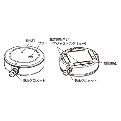 EXLF-SWB1Sスポット型漏水検知センサー送信機（ブザー付き・DC電源）漏水センサー 水漏れセンサー