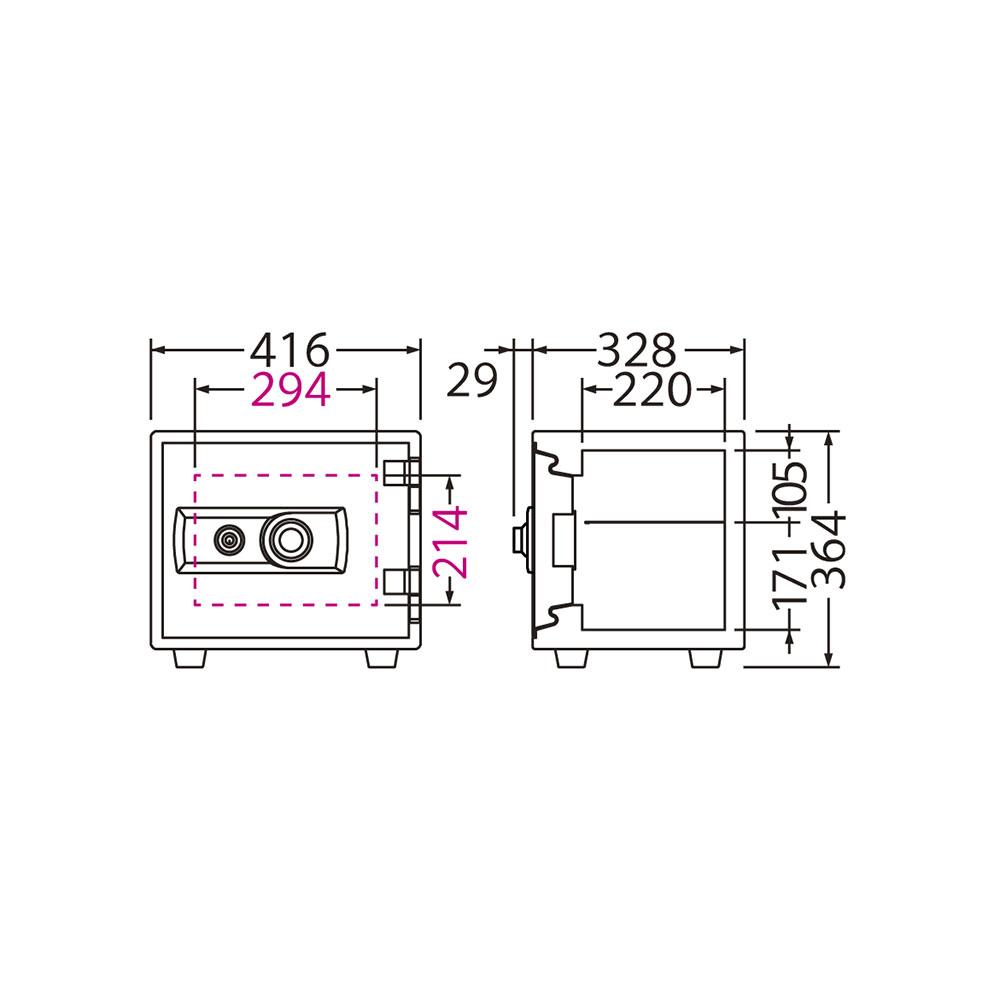 BES-9 EIKO エーコー STANDARD（スタンダード）家庭用耐火 ダイヤルタイプ 30分耐火 27kg 21.6L