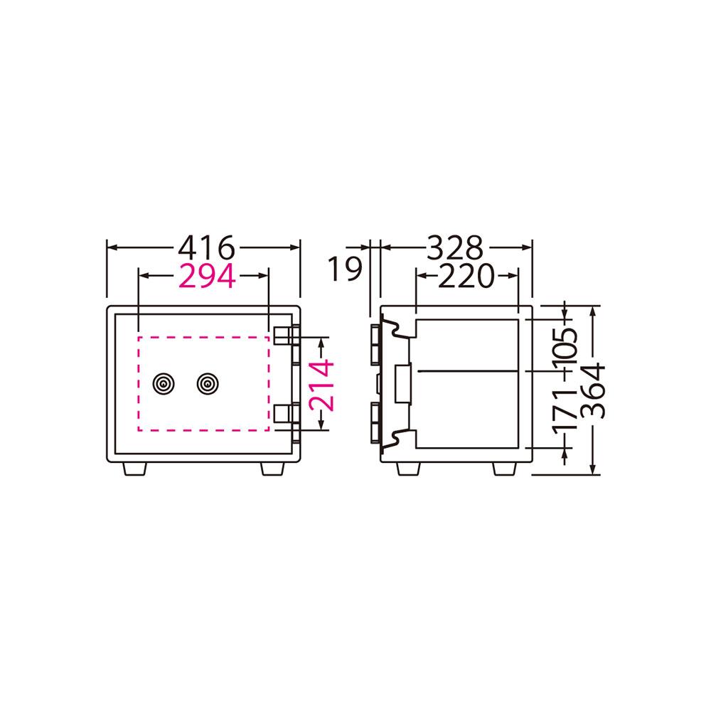 BES-9K2 EIKO エーコー STANDARD（スタンダード）家庭用耐火 ダブルシリンダータイプ 30分耐火 27kg 21.6L