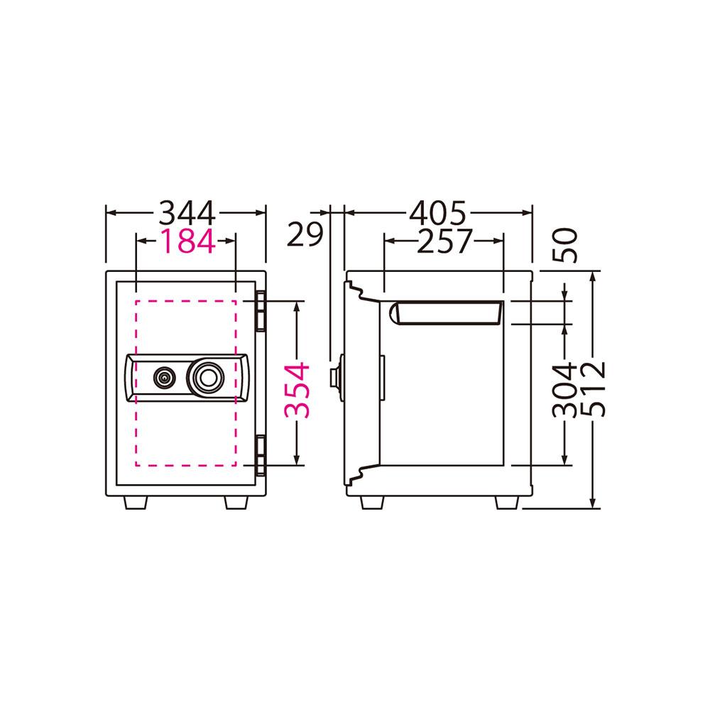 BSST EIKO エーコー STANDARD（スタンダード）家庭用耐火 ダイヤルタイプ 1時間耐火 56kg 19.5L