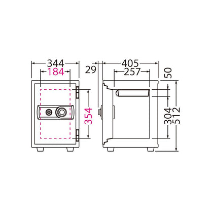 BSST EIKO エーコー STANDARD（スタンダード）家庭用耐火 ダイヤルタイプ 1時間耐火 56kg 19.5L