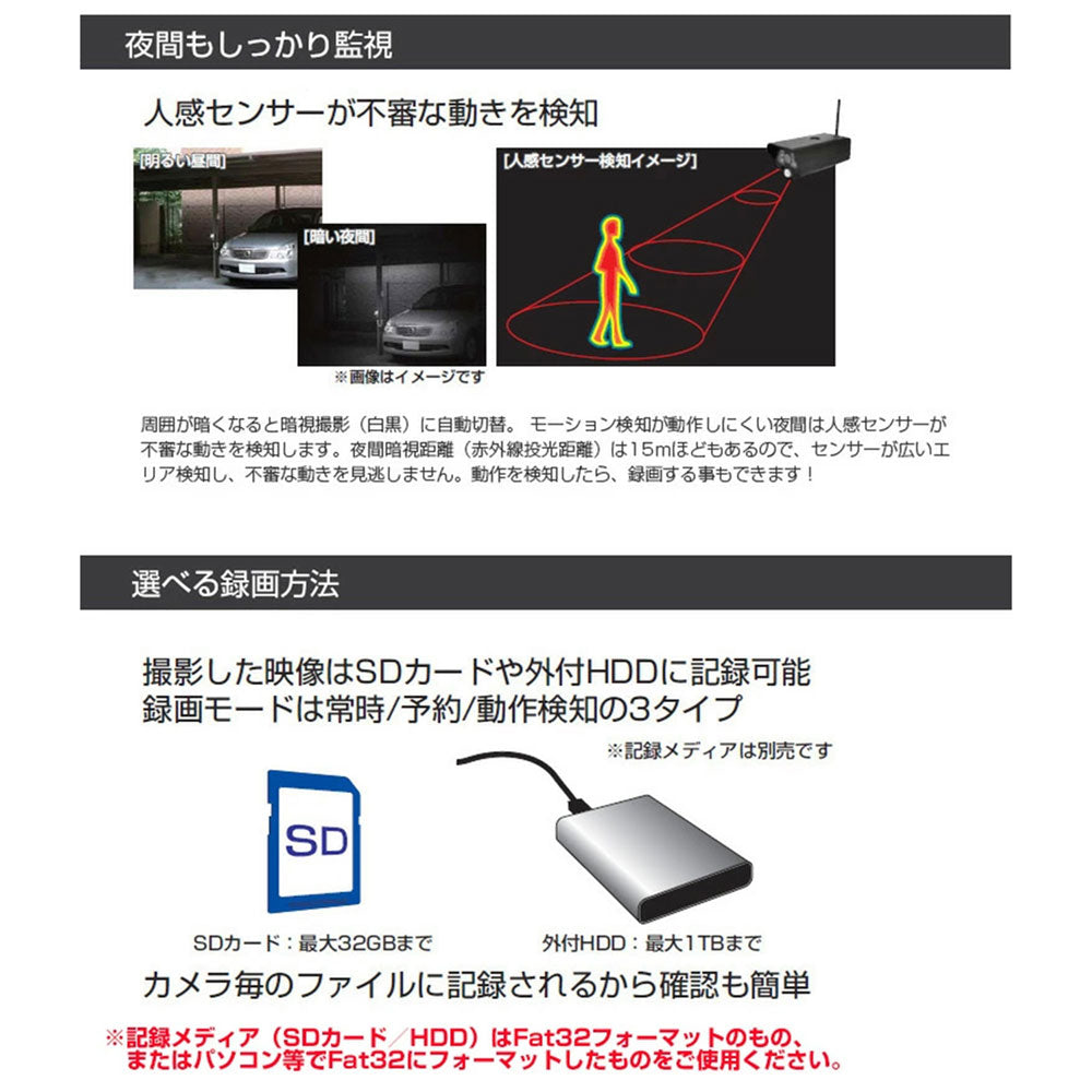 CMS-7110 ワイヤレス防犯カメラ＆モニターセット スマホ対応 CMS-7110 ELPA（エルパ・朝日電器）