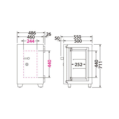 DX-103 EIKO エーコー 磁気メディア用耐火金庫  1時間耐火 146kg 27.6L