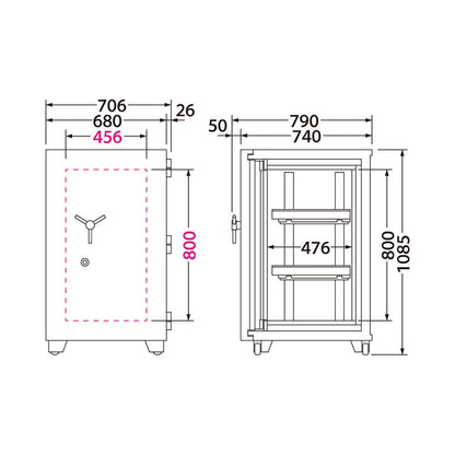 DXG-200 EIKO エーコー 磁気メディア用耐火金庫  1時間耐火 375kg 179L