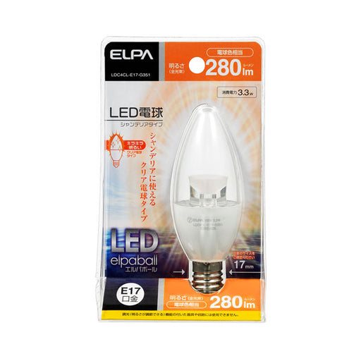 編集中　LDC4CL-E17-G351 LED電球シャンデリア形Ｅ１７Ｌ色